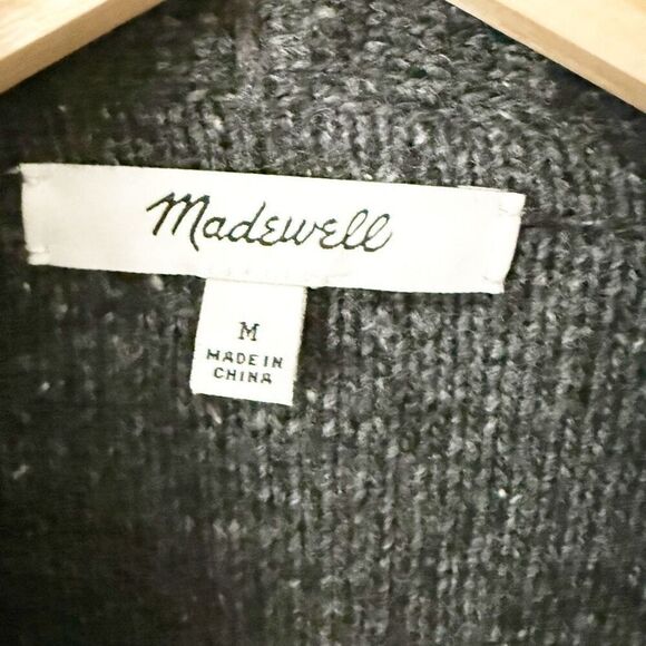 MADEWELL | Donegal Tie-Waist Cardigan Sweater "Thunder" Gray Wool Blend | Medium - Picture 8 of 9